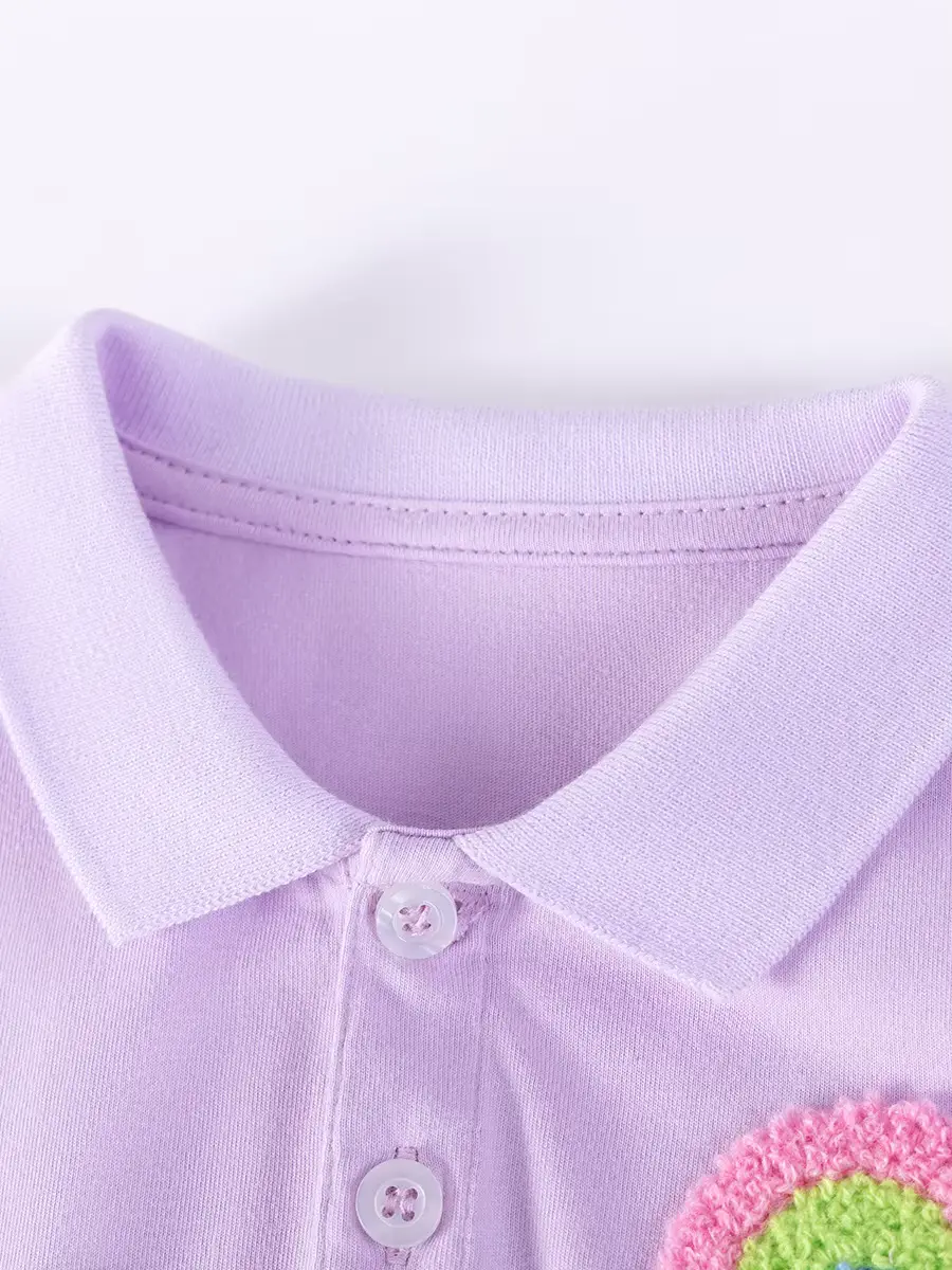 Girls Cotton Dress 2026 Polyester O-neck Floral Polo Short Wholesale product image 2