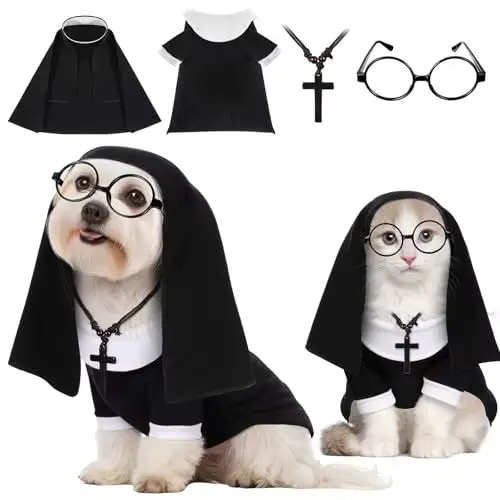 Shirt Outfit 4-piece NUN Costume FOR Dogs AND Cats Wholesale