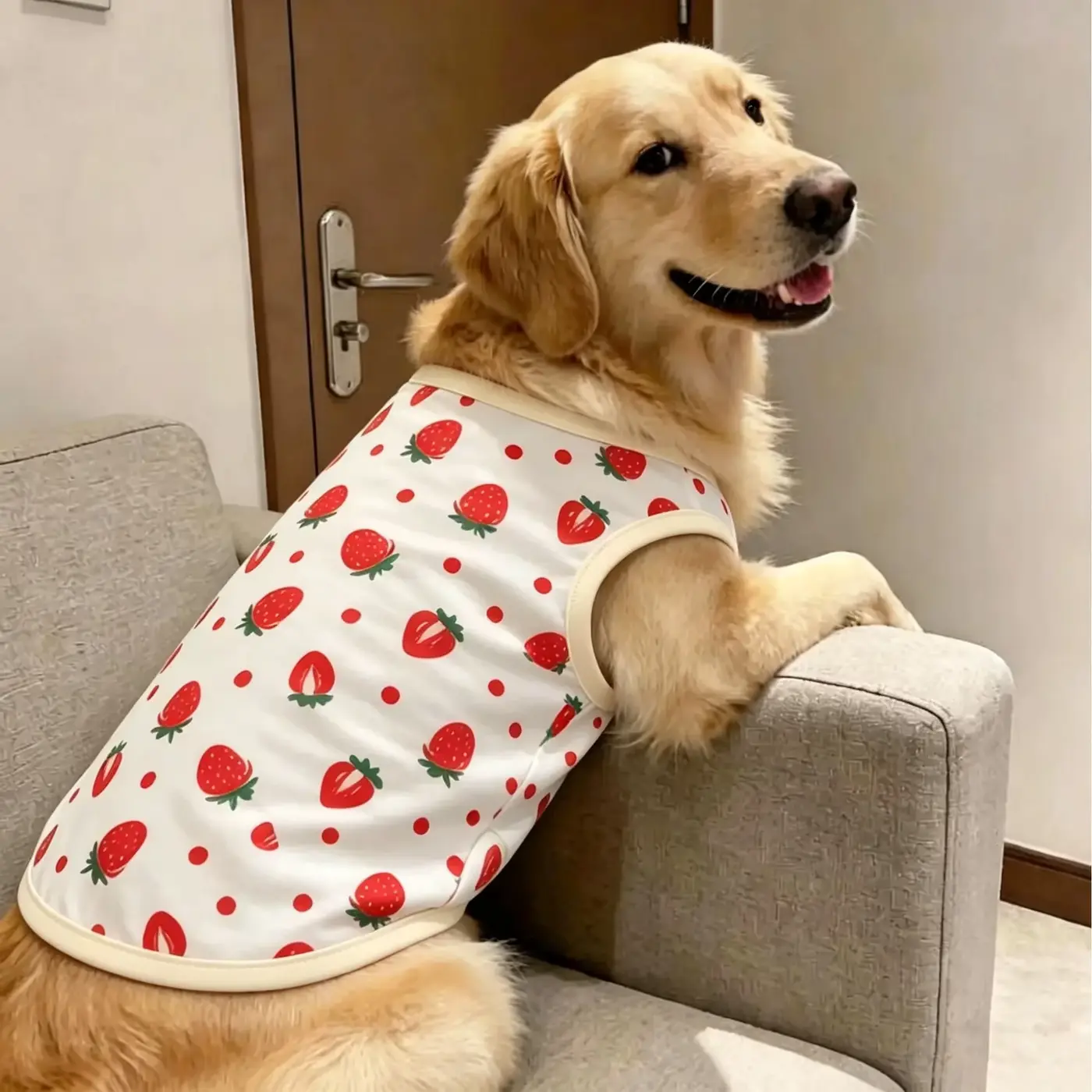 Print Fruit Large DOG Tank TOP Thin Breathable Sleeveless OEM Wholesale