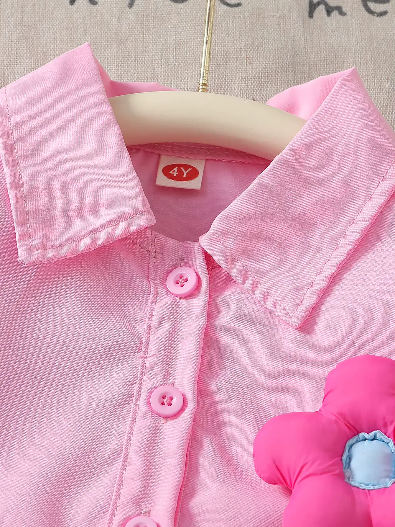 Girls Skirt Shirt Shorts Floral Worsted Three-dimensional Flower Breathable Wholesale product image 4