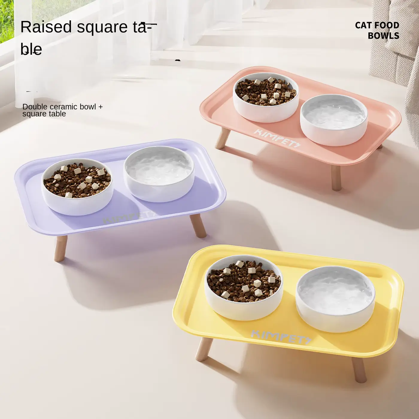 Elevated Ceramic Double Bowls Stand FOR Cats AND Dogs High Wholesale