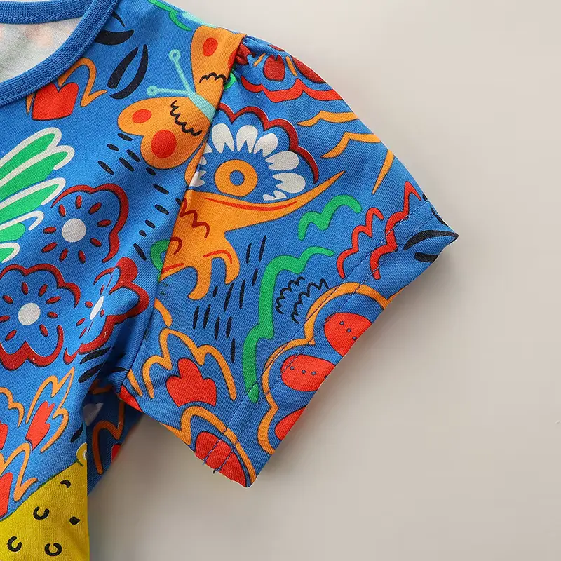 Girls Cotton Cartoon Print Animal Princess Dress Sweet Knee-length Wholesale product image 3