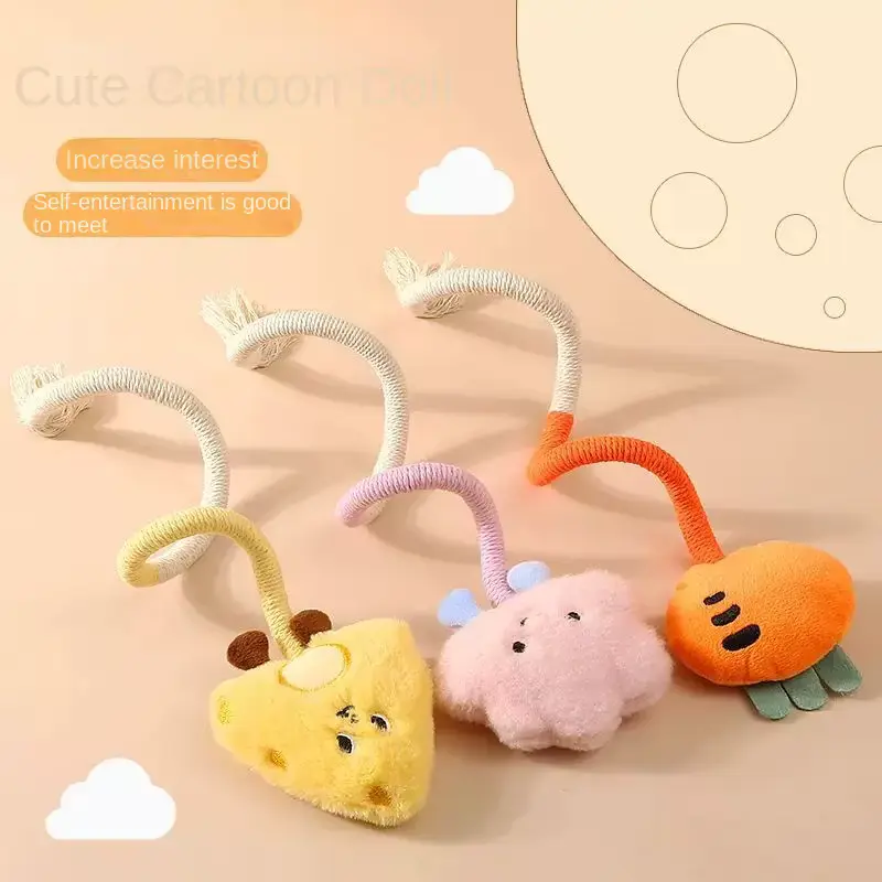 Cartoon Plush Squeaky Chew Rope Feather Wand TOY FOR Educational Wholesale product image 3