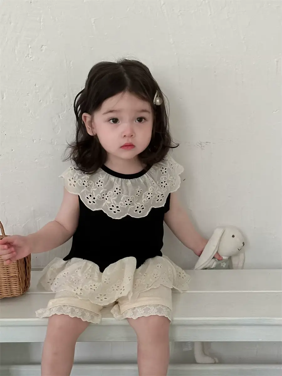 Girls Cotton SET Clothing 100 Anti-bacterial Two-piece Patchwork Thin Wholesale product image 4
