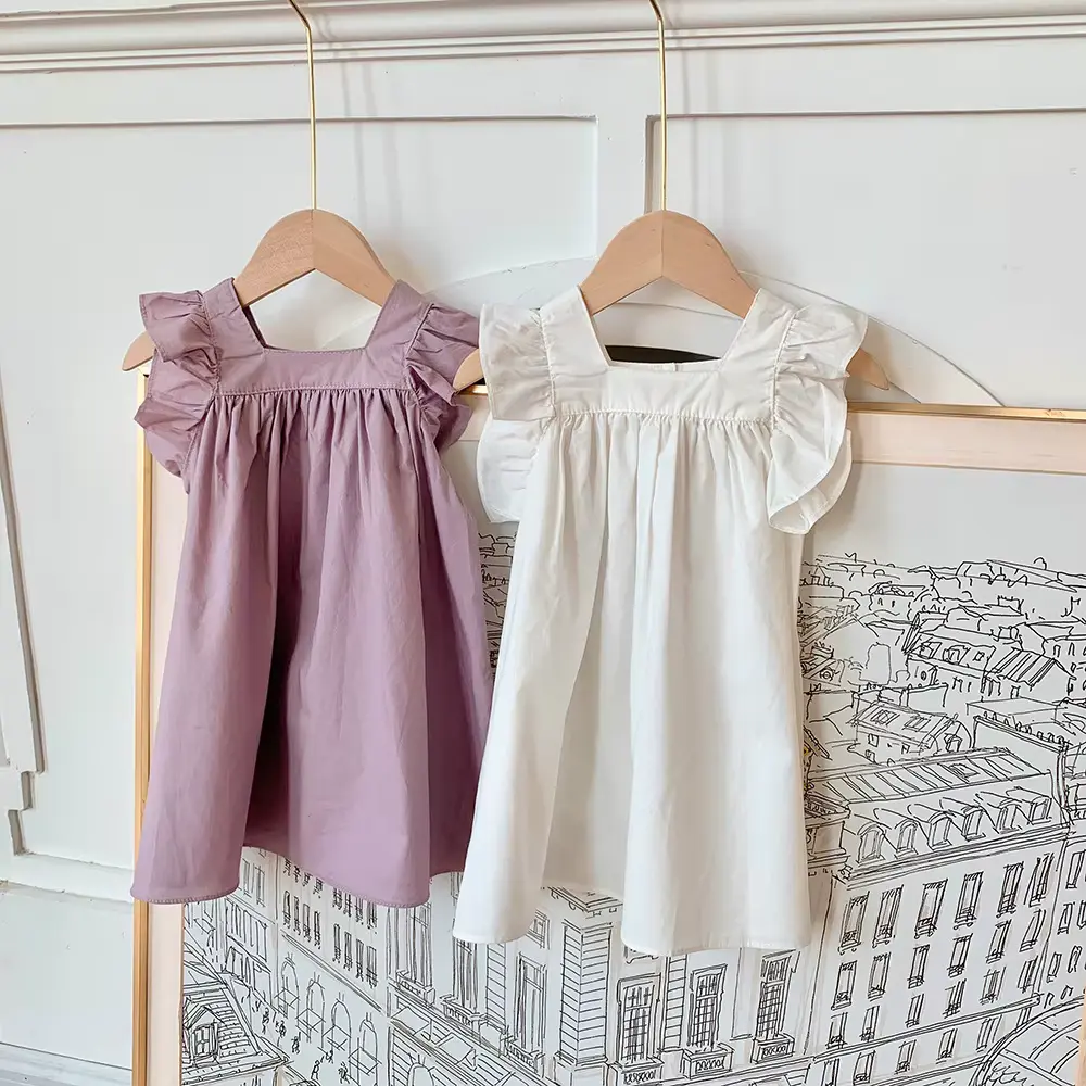 Cotton Princess Dress Sweet Factory Wholesale Korean Sleeveless Solid product image 2