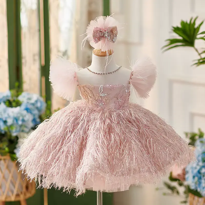 Girls Dress Ball Gown Sleeveless O-neck Knee-length Party With Wholesale