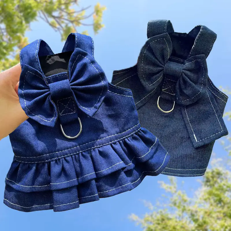 Popular Fall Luxury Classic DOG Vest Washed Denim Solid OEM Wholesale