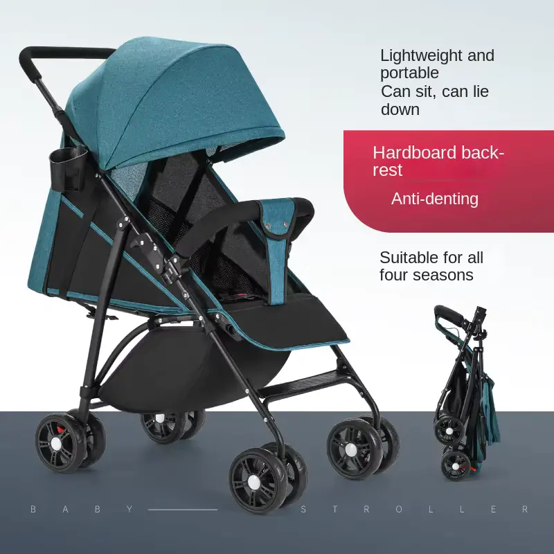 Stroller Lightweight Foldable Stainless Steel Carriages Reclining Portable Travel Wholesale