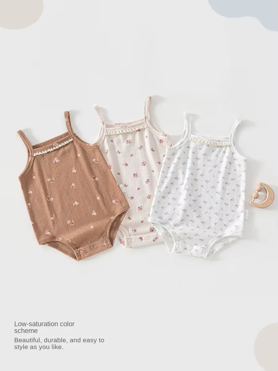 Girls Cotton SET Clothing Anti-bacterial Single Button Closure O-neck Wholesale