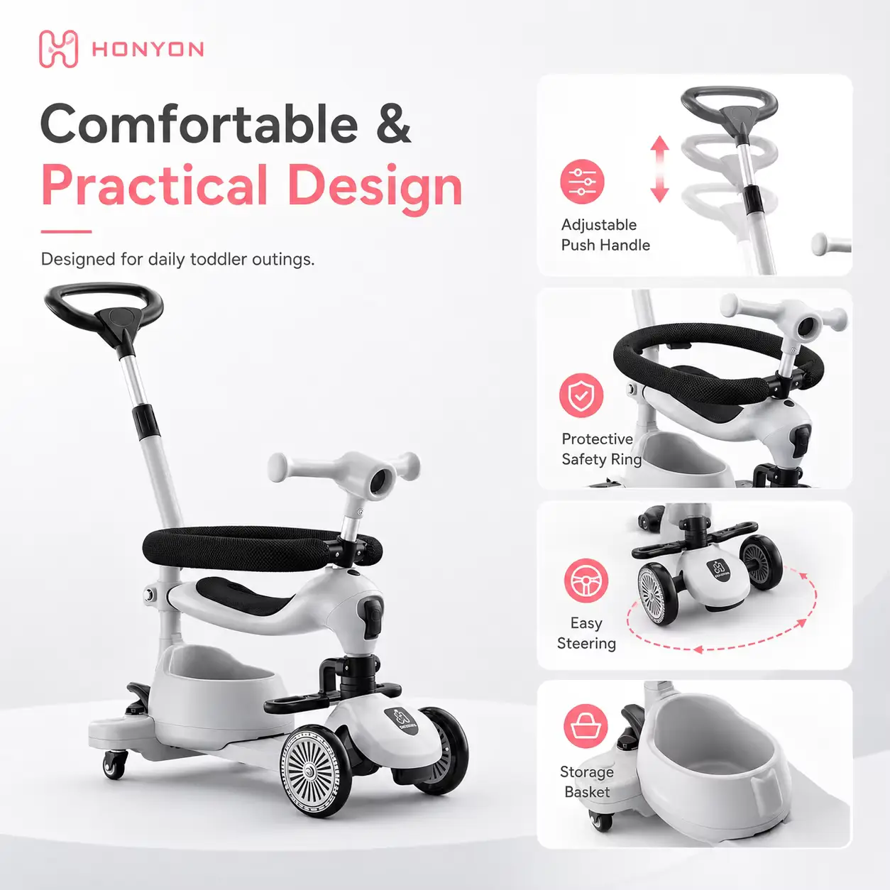 Scooter Metal Model 619 FOR 2-4 Years-multi Function Sitting Wholesale product image 4