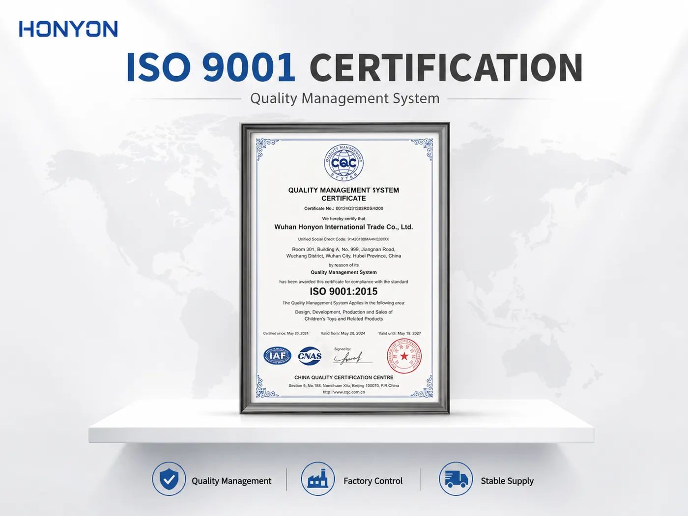 ISO 9001 Certification certificate