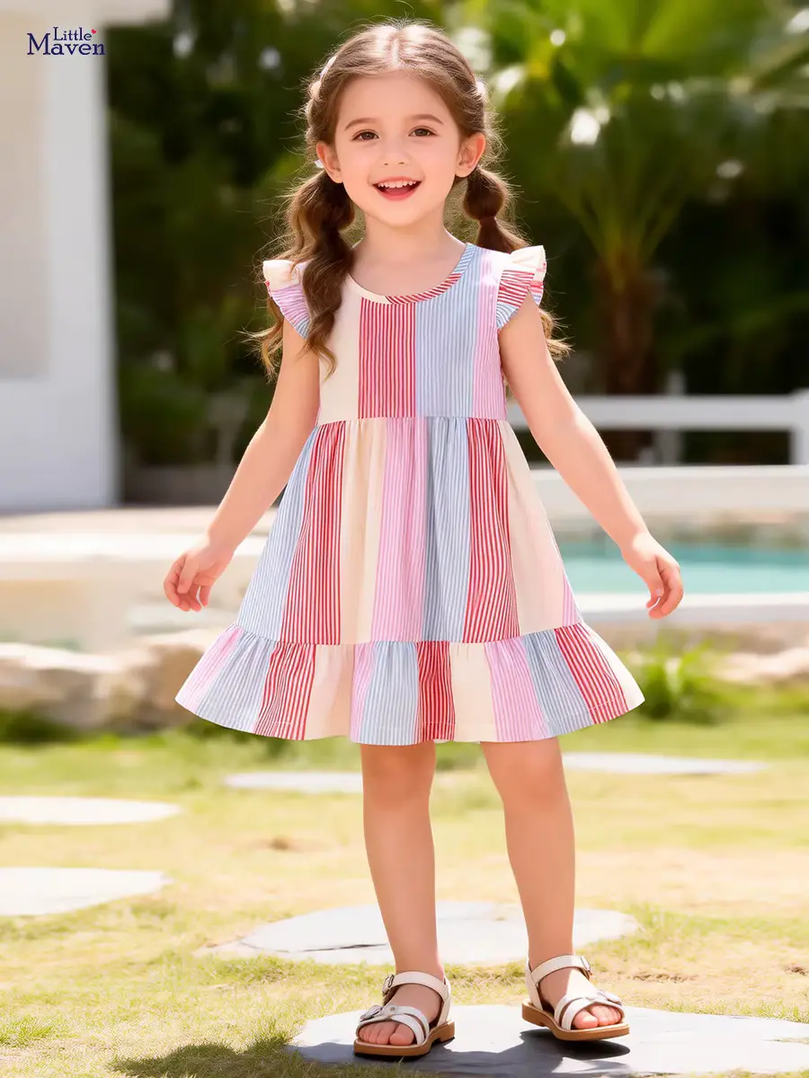 Cotton Princess Sleeveless BOW Girl High Quality Knee-length A-line Clothing Wholesale