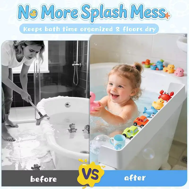 Silicone Bathtub Water Guard Play TUB Shelf 11 Suction Educational Wholesale product image 2