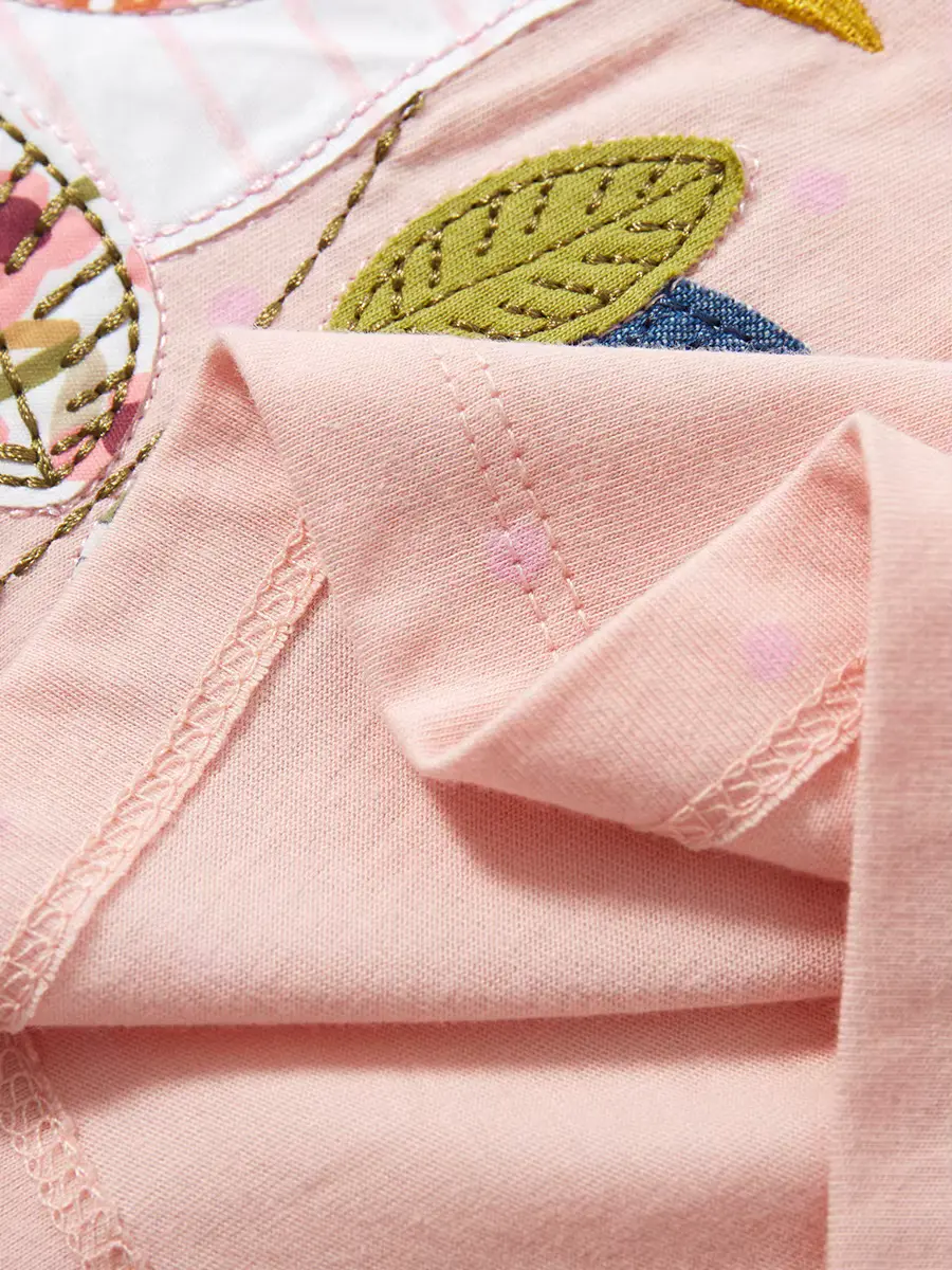 Girls Cotton 100 Straight Sweet Floral Neck Dresses Breathable Clothing Wholesale product image 2
