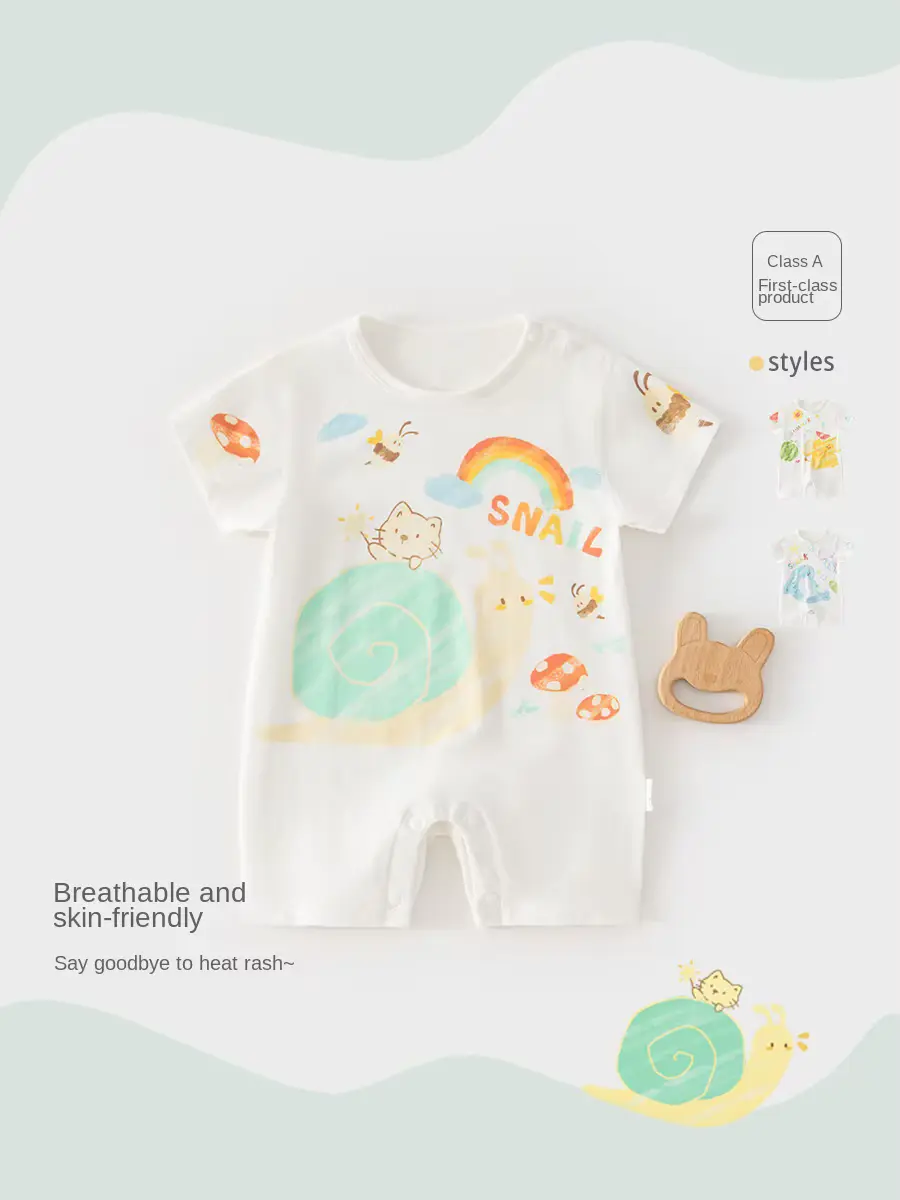 Cotton Onesie Thin BOY Regular Sleeve Newborn Clothes Soft Clothing Wholesale product image 2