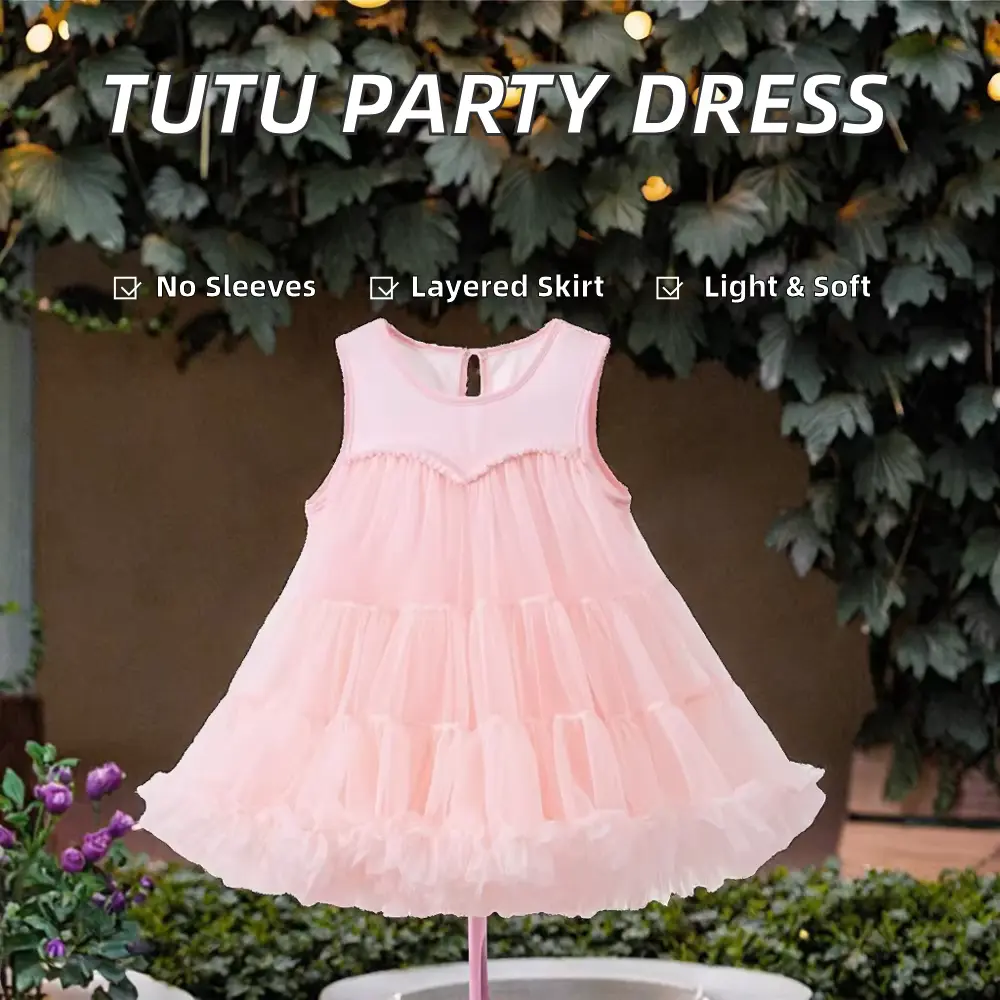 Girls Mesh Princess Dress Sleeveless Spaghetti Strap A-line With Wholesale product image 2