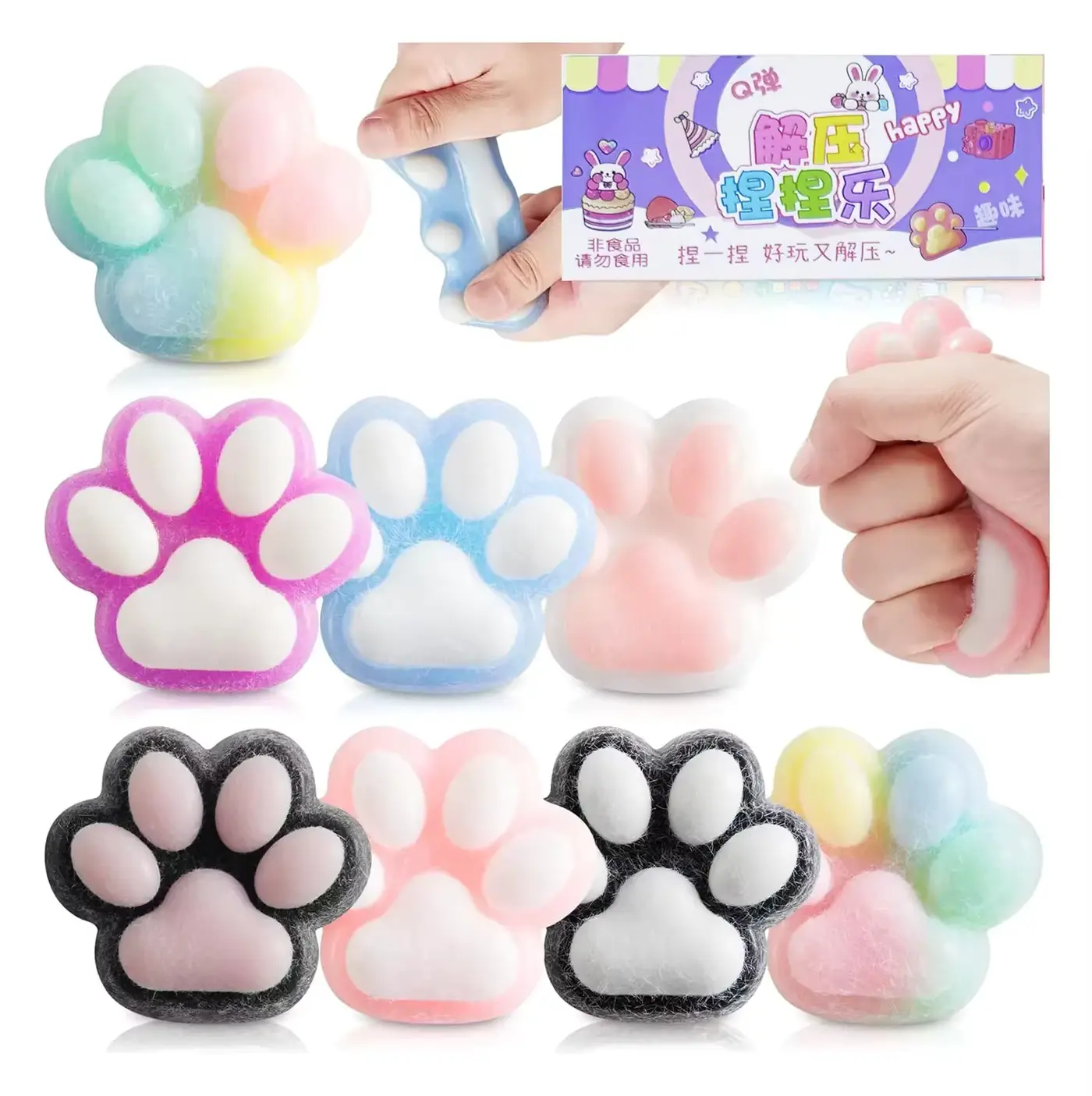 Handmade Latex EVA Silicone Plastic Flocking Cats PAW Stress Educational Wholesale