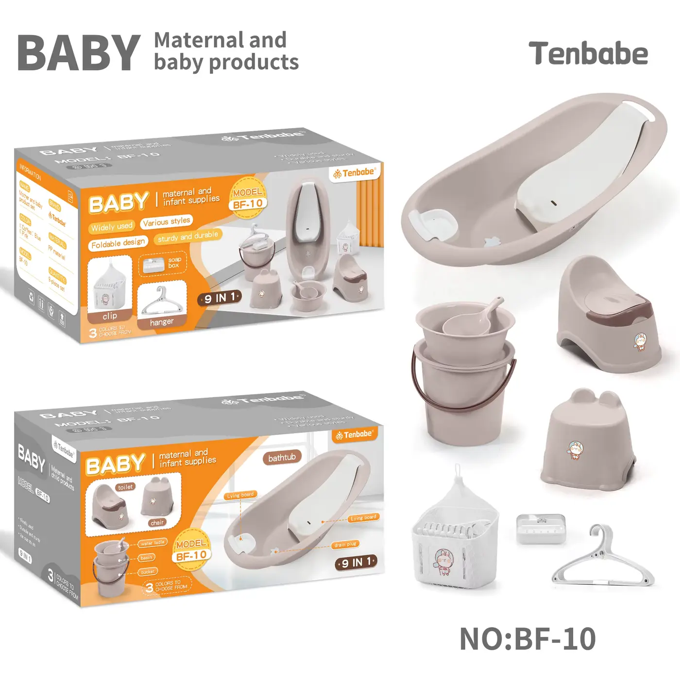 SET Bath TUB 9-in Collapsible Infant Bathing Supplies Gift Wholesale