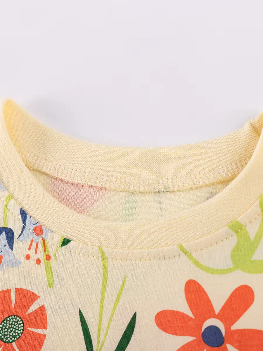 Girls Cotton Print Animal T-shirt SET Center Logo Worsted Wholesale product image 2