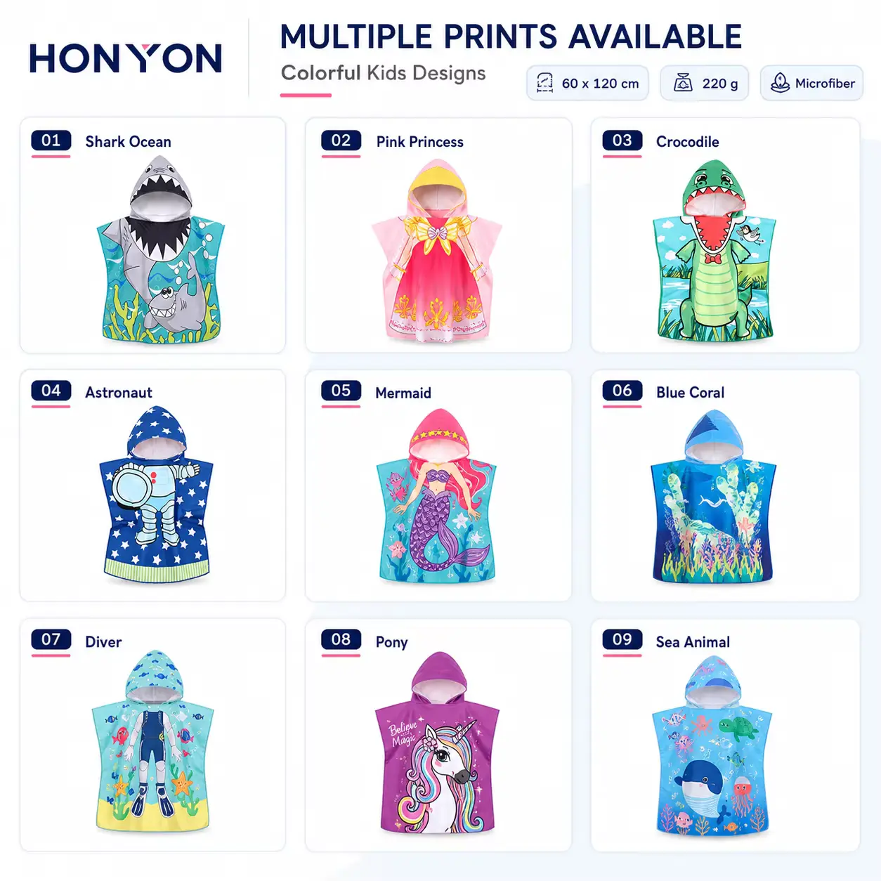 Printed Bamboo Fiber Bath Towel Cape Hooded Cloak FOR OEM Wholesale product image 4