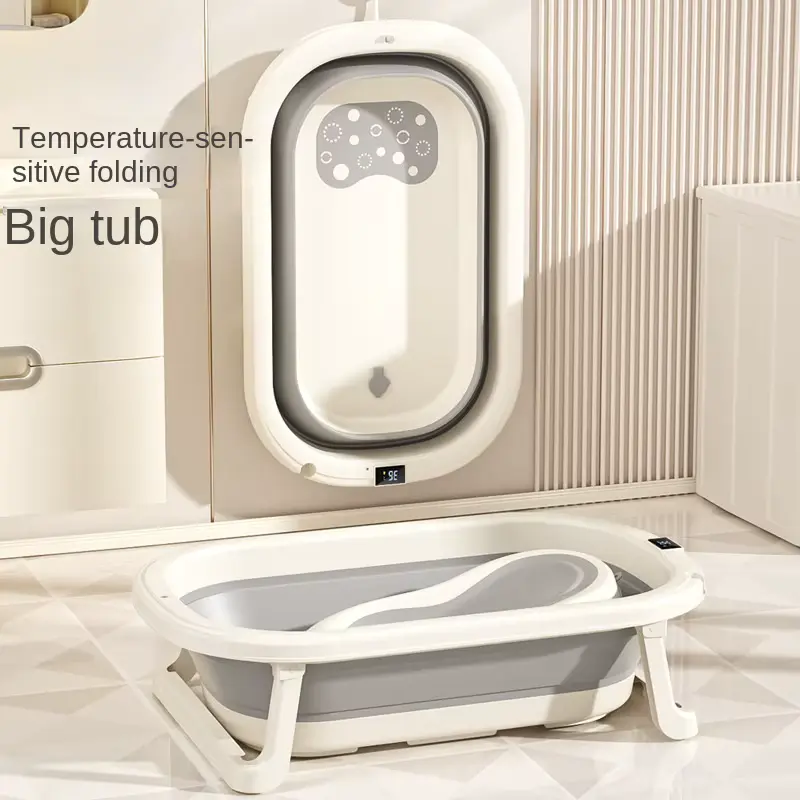 SET Fold-able Bathtub Plastic Newborn Bath TUB With Thermometer Wholesale product image 3