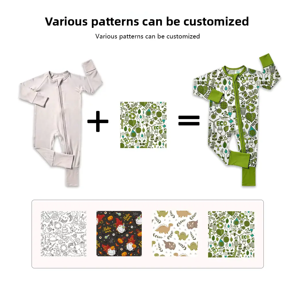 Unisex Romper Onesie Bamboo Fiber Long Crawl Boneless Craftsmanship Wholesale product image 2