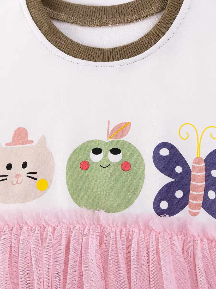 Girls Cotton Printed Princess Dress A-line Knee-length 100 Short Wholesale product image 3