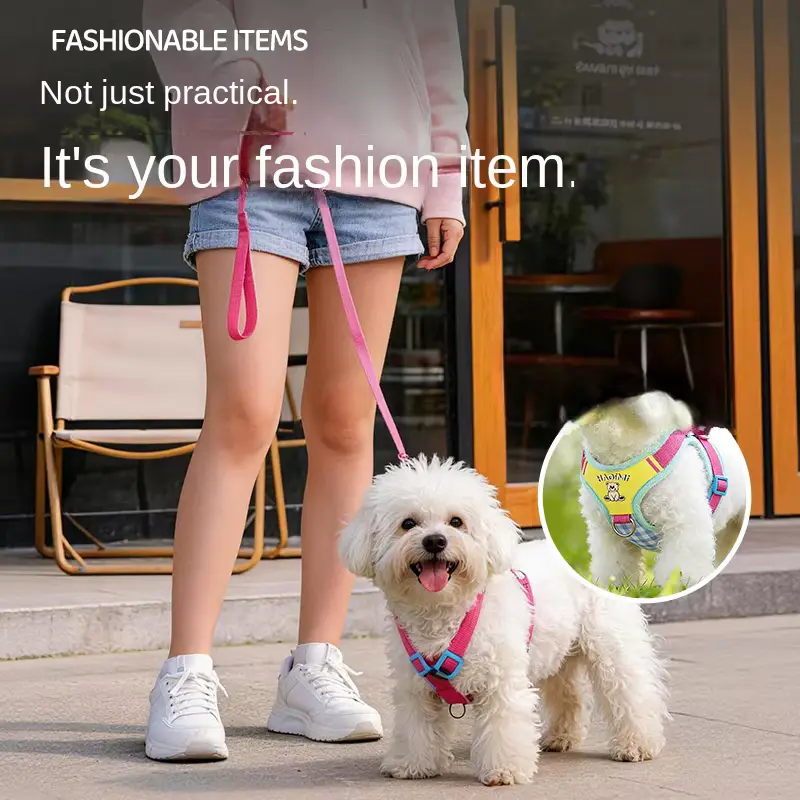 Bear Embroidery Plaid DOG Harness Escape-proof Adjustable Padded Chest OEM Wholesale product image 3