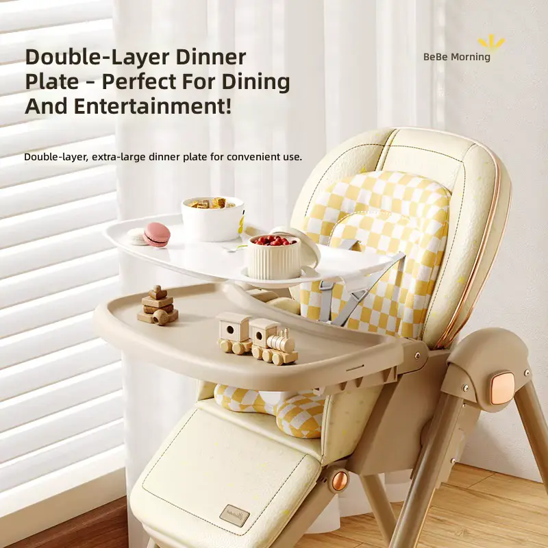 Chair Highchair Junior Heights Recline Positions Removable Layer Tray Wholesale product image 3