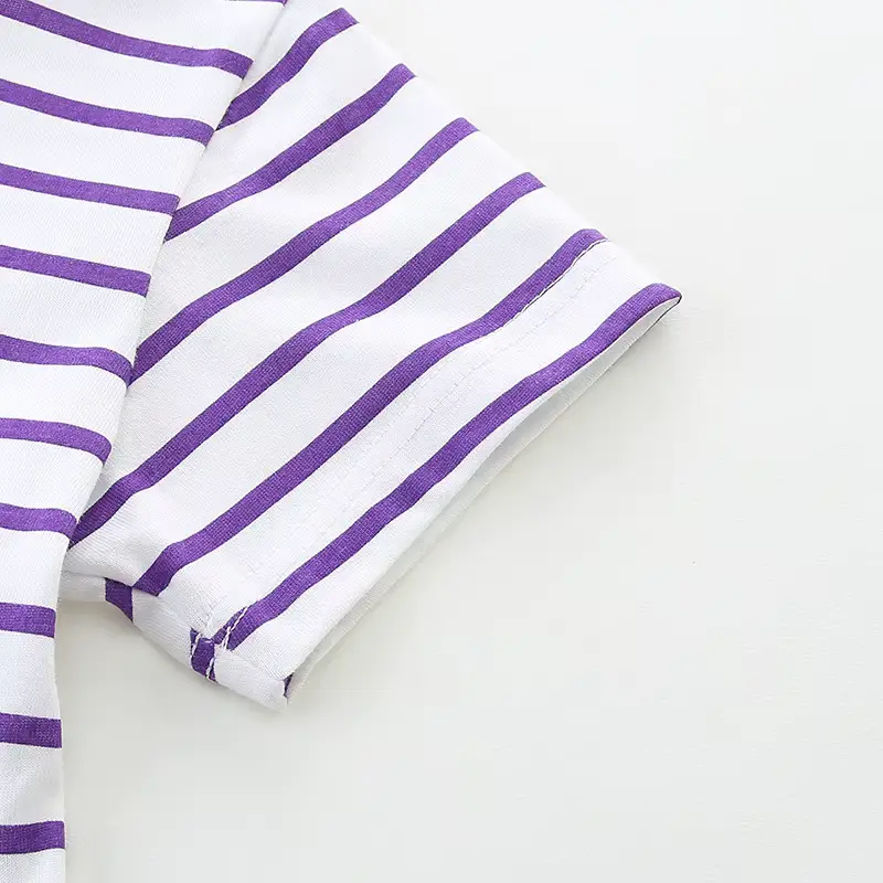 Girls Cotton Cartoon Striped Princess Wedding Party O-neck Knee-length Clothing Wholesale product image 4