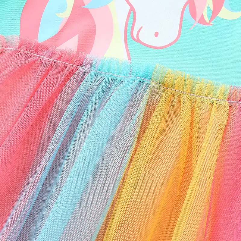 Cotton Cartoon Print Princess Dress Soft Sweet Unicorn Knitting Wholesale product image 4