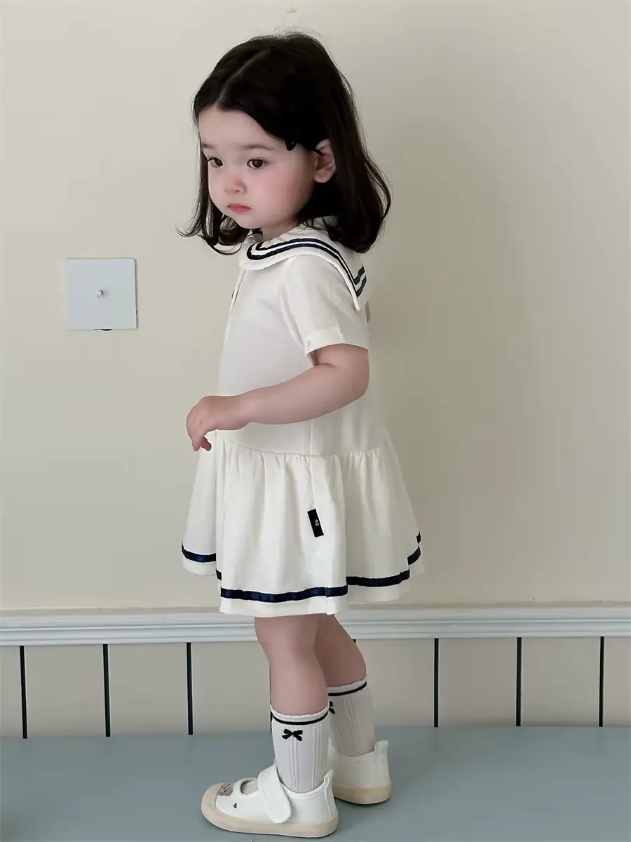 Girls Cotton Short Sleeve Rompers Ruffled Bottom Wear With Clothing Wholesale product image 3
