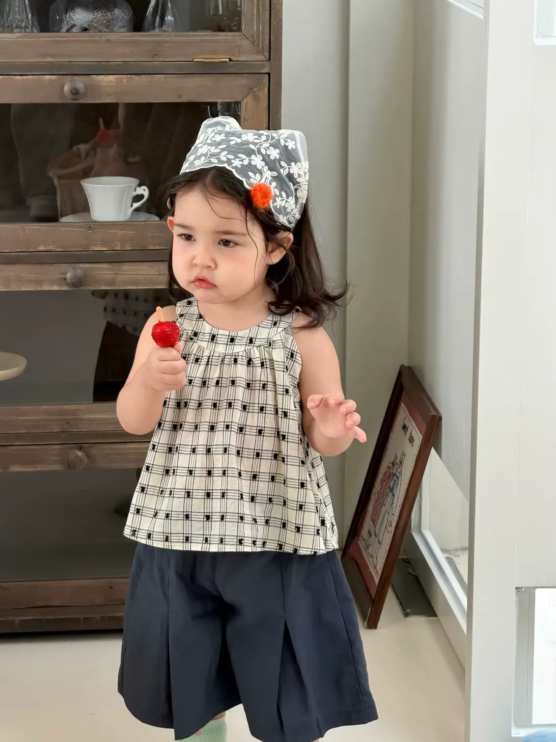 Girls Cotton Shorts SET Outfit Spaghetti Strap TOP AND Wholesale product image 4