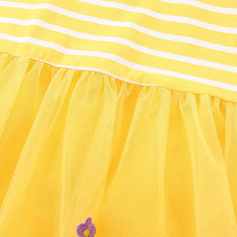 Girls Cotton Mesh Cartoon Striped Rabbit Princess Dress Embroidery Wholesale product image 3