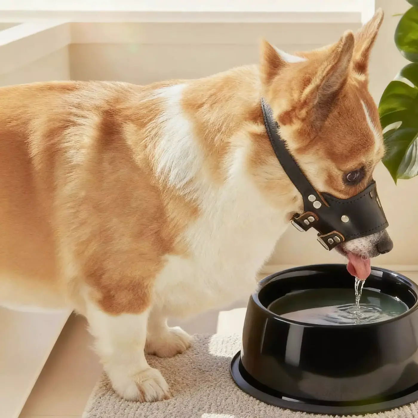 Leather DOG Muzzle Anti-bite Anti-eating Mask FOR Large Dogs OEM Wholesale product image 3