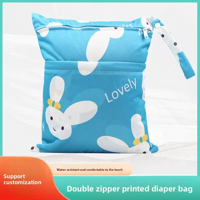 Print Printed Rabbit White Double Zipper Eco-friendly Text Polyester OEM Wholesale product image 2