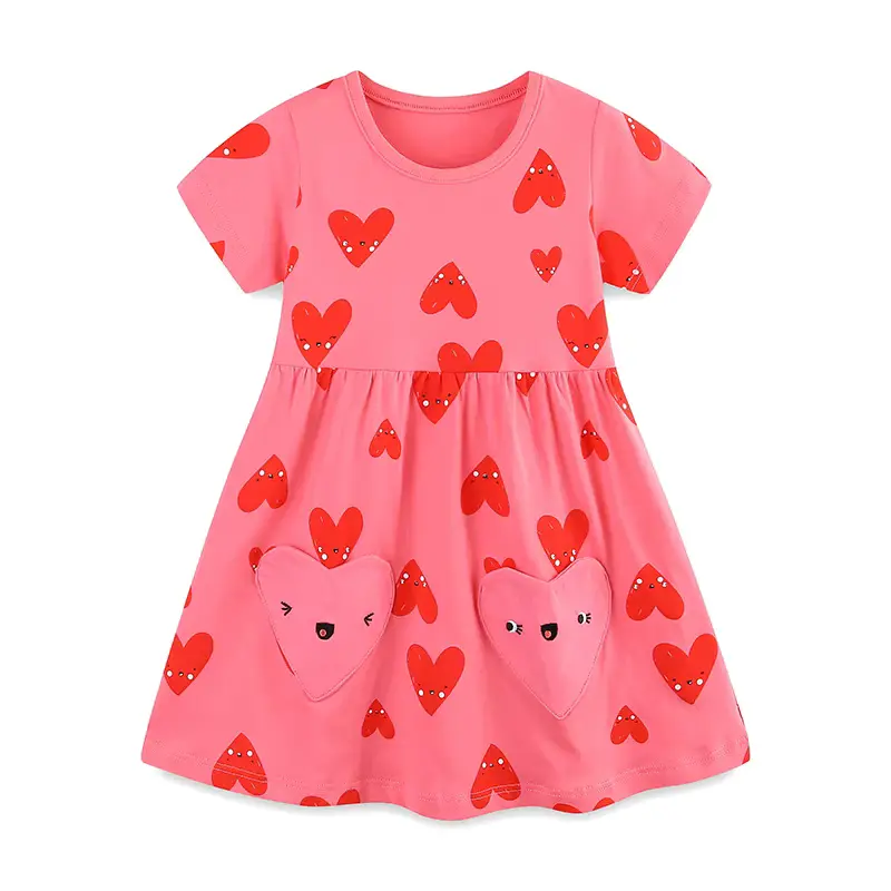 Girls Cotton Printed Princess Dress Cross-border Source Short Sleeve Wholesale product image 4