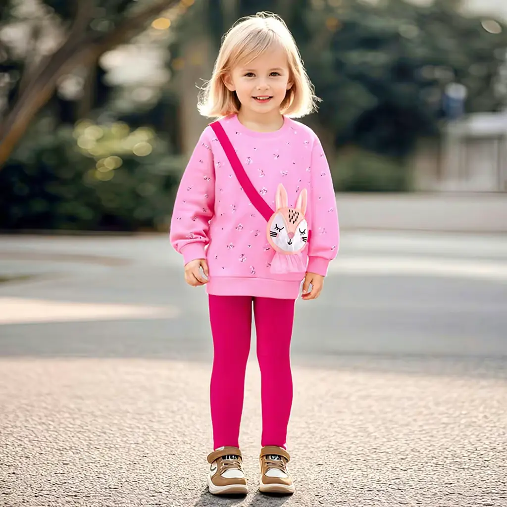 Girls Cotton Cartoon Print Clothing Years Long-sleeve Soft Trousers Wholesale