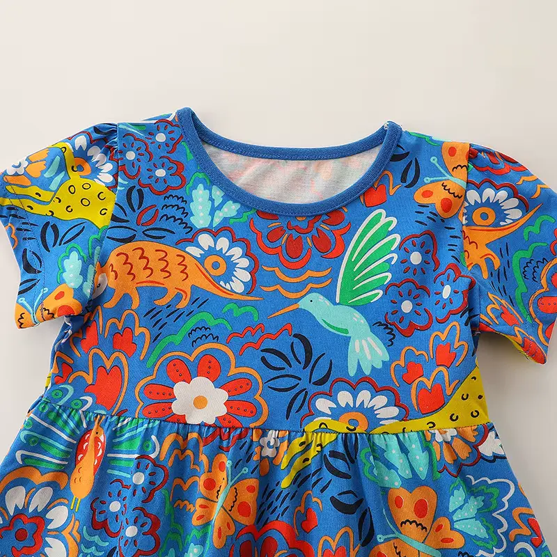 Girls Cotton Cartoon Print Animal Princess Dress Sweet Knee-length Wholesale product image 2