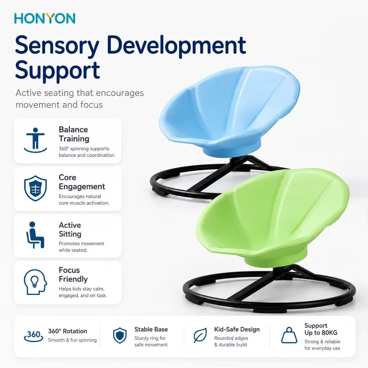 Chair Metal Horn Flower Morning Glory Swivel Sensory Integration Wholesale product image 3