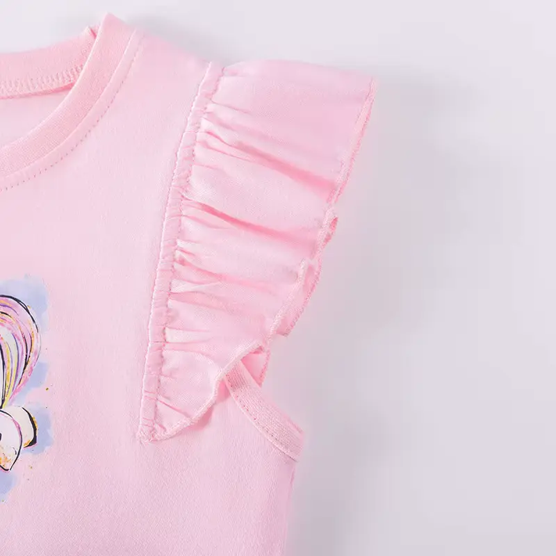 Girls Cotton Cartoon Printed Dress Tulle FOR O-neck Collar Wholesale product image 3
