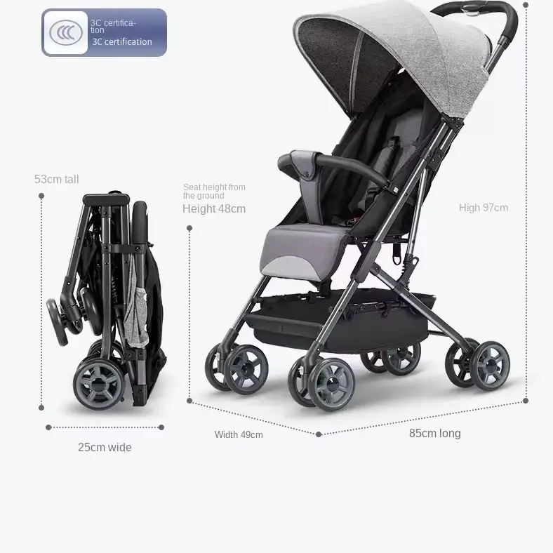 Stroller Lightweight Portable Travel Systems One-click Fold 34cm Wide Wholesale