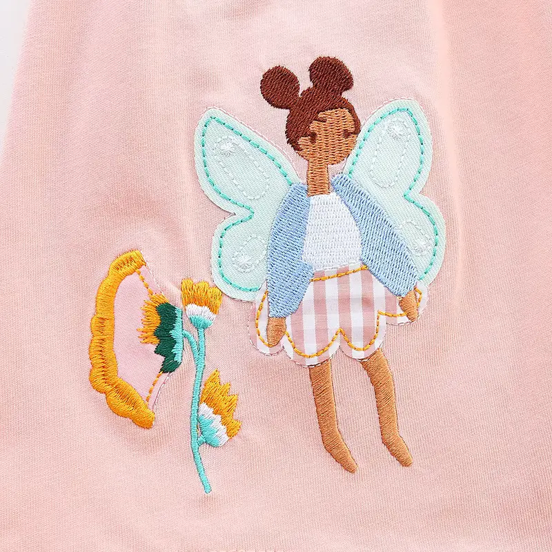 Girls Cotton Cartoon Princess Dress O-neck Layered Sweet Short Wholesale product image 3