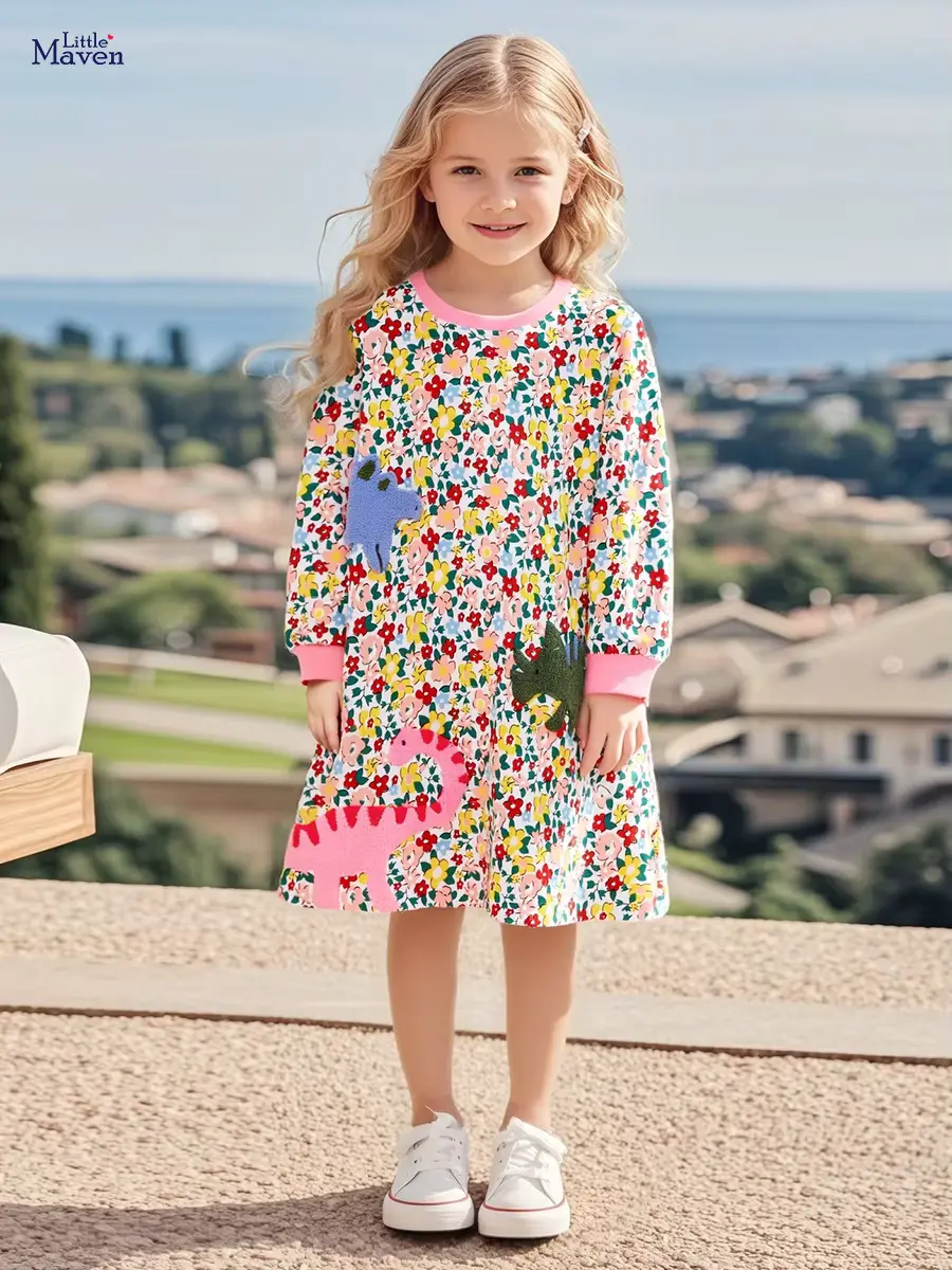 Girls Cotton Cartoon Printed Dress T-shirt Freelu Toddler Jersey Wholesale