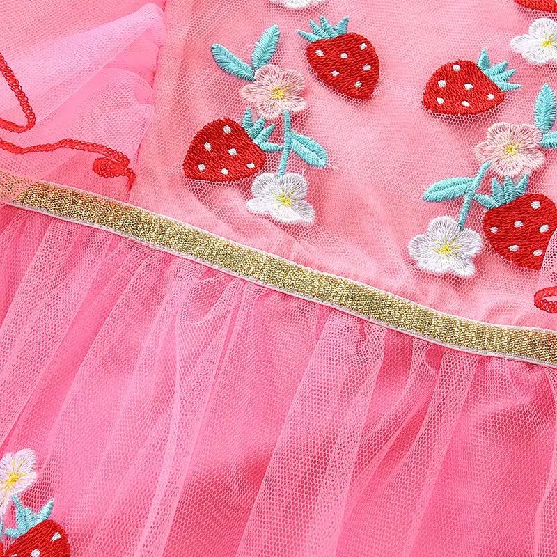 Girls Cotton Mesh Cartoon Dress Layered Knee-length Sleeveless With Wholesale product image 3