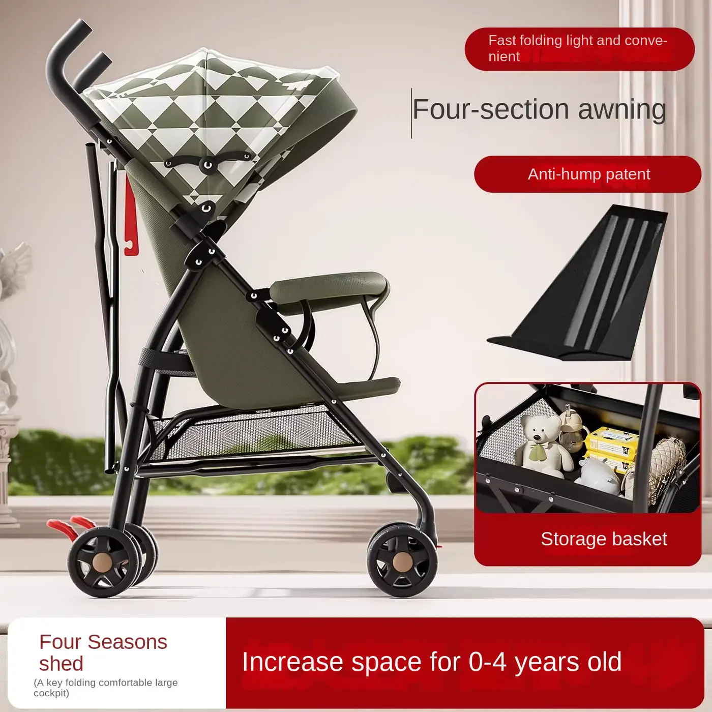 Stroller Seat Lightweight Foldable Simple Umbrella Reclining FOR Travel Wholesale